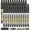 SFAIH Black Permanent Markers Bulk - 24 Pack, 1s Quick Dry, Non-Fading, Fine Point Permanent Pens for Plastic Glass Metal Wood Paper Stone, Office