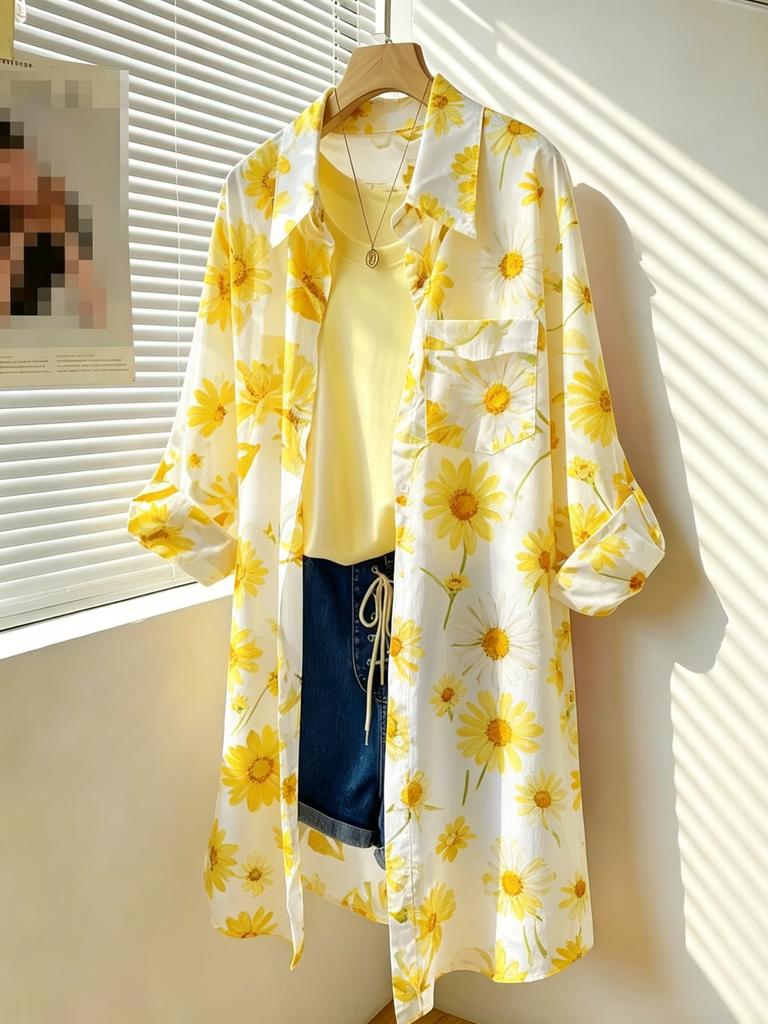 Women's Casual and Versatile Printed Long-sleeved Shirts, Loose Printed Long-sleeved Shirts, Casual and Versatile Shirts with Slimming Temperament