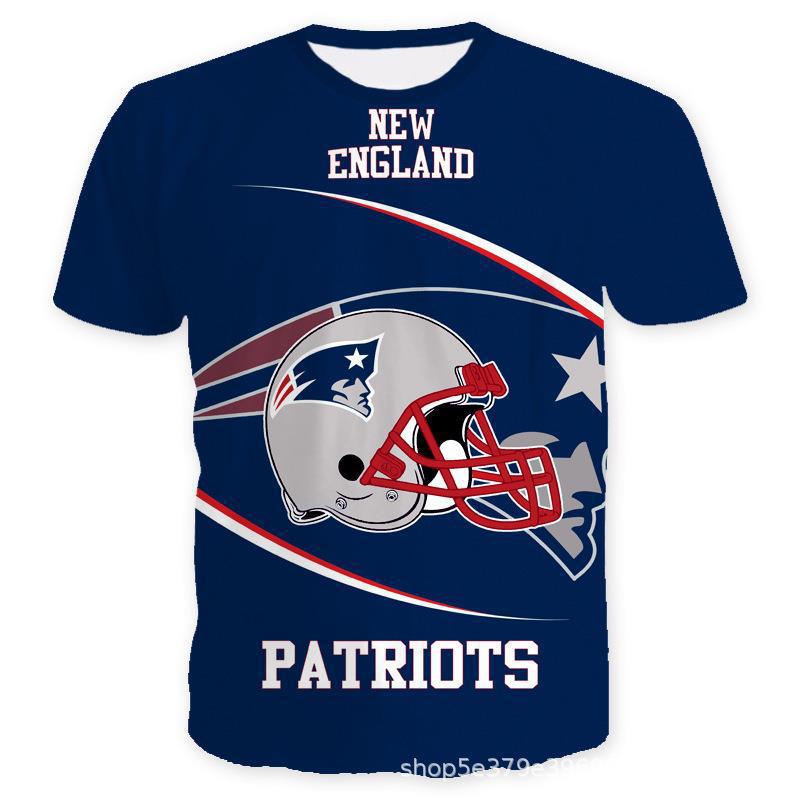 American Football Short Sleeved Men's 3D Digital Printed Sports NFL Sports Needle Eye T-shirt