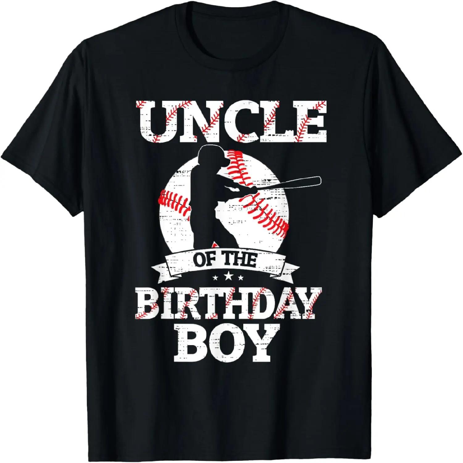 Uncle of the Birthday Boy Baseball Lover Vintage Retro T-Shirt S