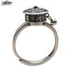 Thai Silver Six-Character Mantra Rotating Red Agate Prayer Wheel Rings for Couples