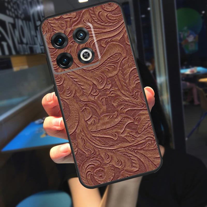 

Brown Tooled Leather Pattern Funda For OnePlus 12R 13 R 12 11 9 10 Pro 8T 9RT 10T OnePlus Nord 4 CE 2 3 Lite N20 N30 Case OnePlus Nord 2