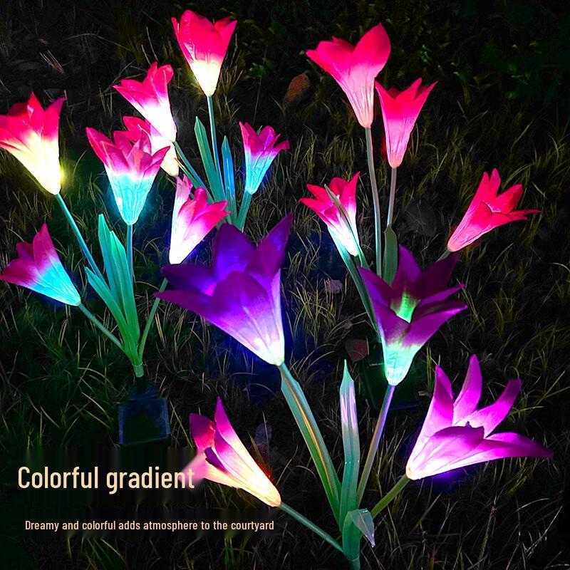 Solar Powered Lily Flower Garden Stake Lights