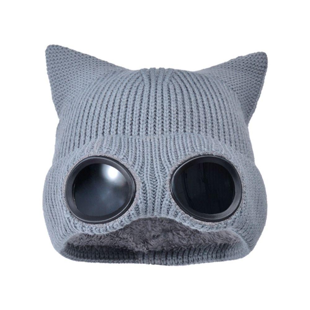 Wear-resistant Warm Ski Mask Hats Windproof Head Knitted Hat Fashion Winter Glasses Caps Outdoor