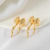 Eco-friendly Gold Bow Trendy Alloy Earrings