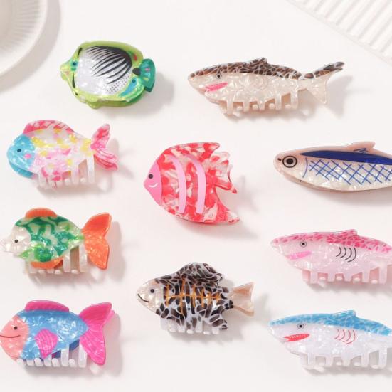 Hair Claw Marine Animal Shape Back Head Hair Clip Anti-slip Teeth Strong Grip Shark Hair Clip Versatile Hair Accessory