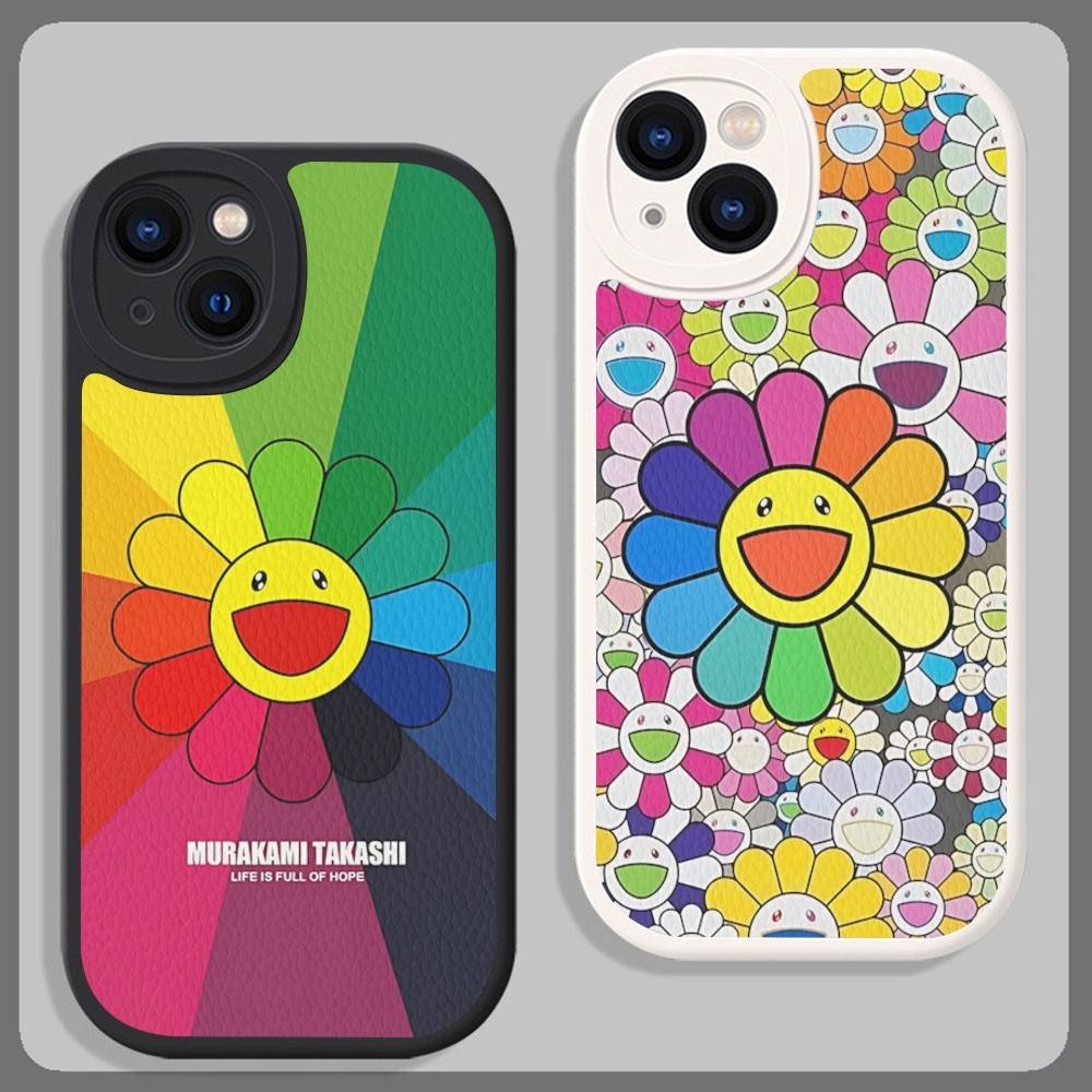 Art Japanese M-Murakami Artisti T-Takash Phone Case For IPhone 16 15 14 11 12 13 Pro Max Plus Back Leather Shell