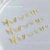 50 Pièces Alliage Creux Papillon Décoration Nail Art Or Argent Métal Charms Papillon pour Ongles DIY Saint-Valentin Pièces Papillon