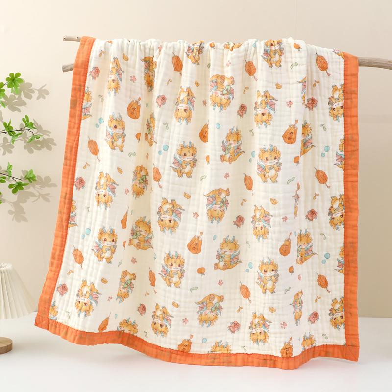 Soft Cartoon Baby Bath Towel: Pure Cotton, Skin-Friendly, All-Season, Universal Fit