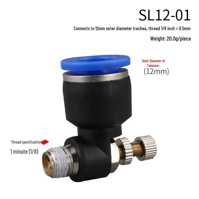 Pneumatic Fitting Combo: SL Throttle Valve 8-02, SL6-01 Component, 10-02 Insert Cylinder, Air Pump