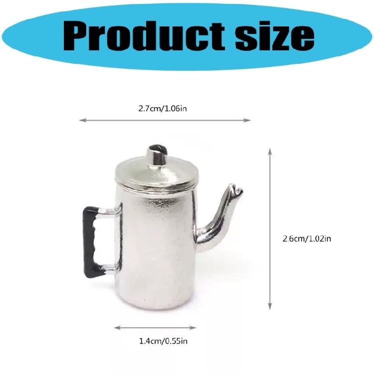 1/12 Scale Dollhouses Metal Coffee Maker Hinged Top Retro Miniature Kitchenware Metal Decorative Prop