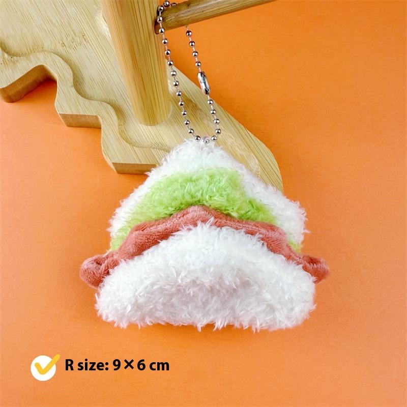 Chaveiro Hambúrguer Bolo Sanduíche de Pelúcia Desenho Animado Comida Simulada Argola de Chave Pingente de Bolsa Mochila Criativa Decoração Suspensa Presentes