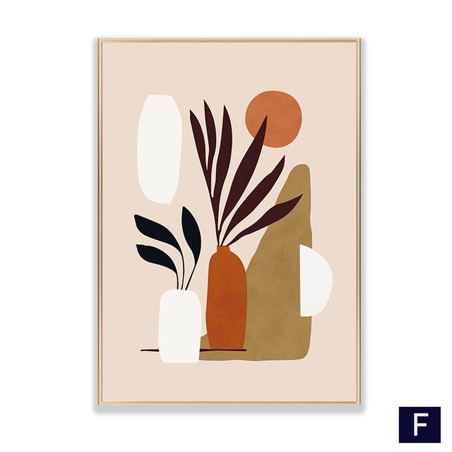 Abstrakte Orange Grüne Pflanze Obst Blatt Nordic Poster Und Drucke Wand Kunst Leinwand Malerei Wand Bilder Für Wohnzimmer Dekor