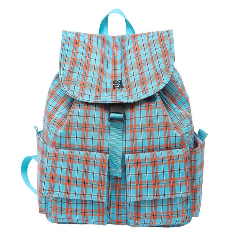 Vintage Plaid Men's Backpack Student Backpack Color Block Women's Schoolbag