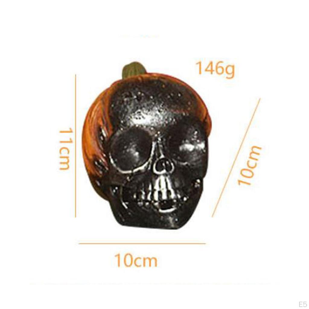 Pumpkin Skull Decoration Halloween Resin Craft Sculpture Horror Decor Ornament for Tabletop