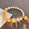 Vintage High Quality Maillard Natural Citrine Artificial Crystal Pearl Bracelet Bracelet.