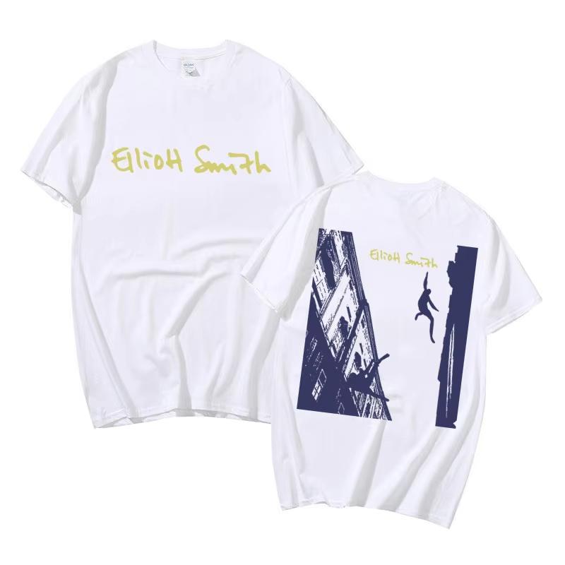 Singer Elliott Smith Album Graphic T Shirt Unisex Summer Tees Unisex Fashion Short Sleeve Unisex Women Vintage Loose Oversized Tshirt