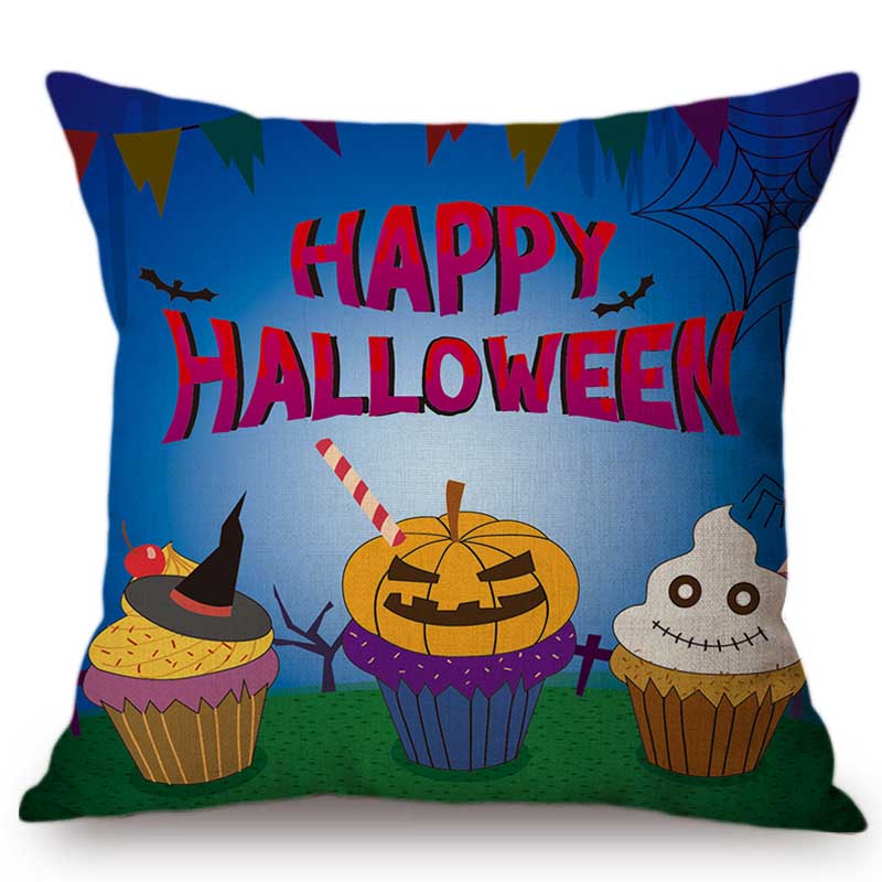 Halloween Decoration Pillow Case Happy Halloween Cartoon Vampire Pumpkin Party Celebration Decorative Sofa Cushion Covers