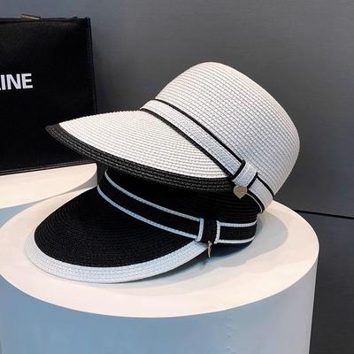 Hat Women's 2025 New Big Eaves Sunshade Sunscreen Hat Outdoor Travel Straw Duck Tongue Sun Hat Breathable Equestrian Hat
