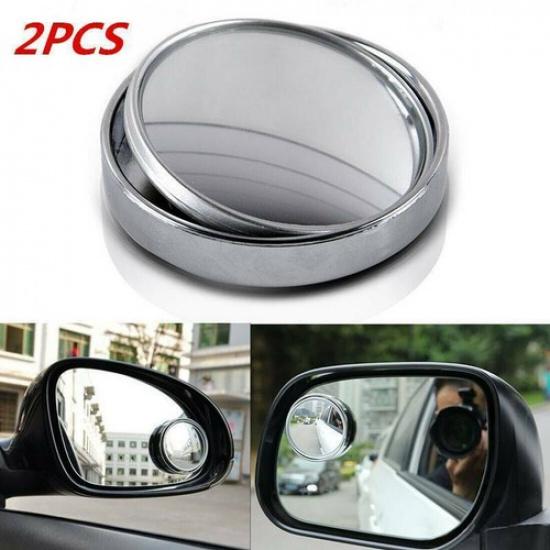2Pcs 2" Round Car Blind Spot Rear View Mirror Wide Angle Convex Rearview Mirrors