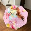 1PC fairy flowers Umbrella-8-Rib Reinforced, Automatic Open, Lightweight & Durable, Cute Fashion Accessory for Outdoor-T192