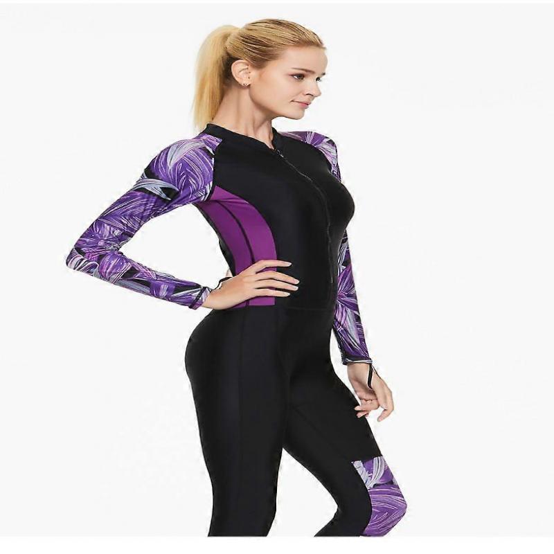 Women's Thickened Padded Long-Sleeved Swimsuit - Quick-Drying Tummy-Control Swimwear, Suitable for Snorkelling, Surfing, Diving and Aquatic Therapy