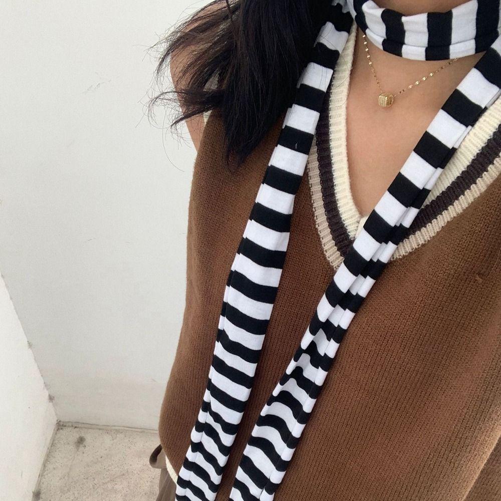 Harajuku Style Y2K Striped Scarf Collocation Clothing Accessories Shawl Long Scarves  Outdoor