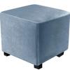 Housse de chaise carrée tout compris, housse de repose-pieds en velours élastique, protection à 360 degrés, housse de pouf pour salon
