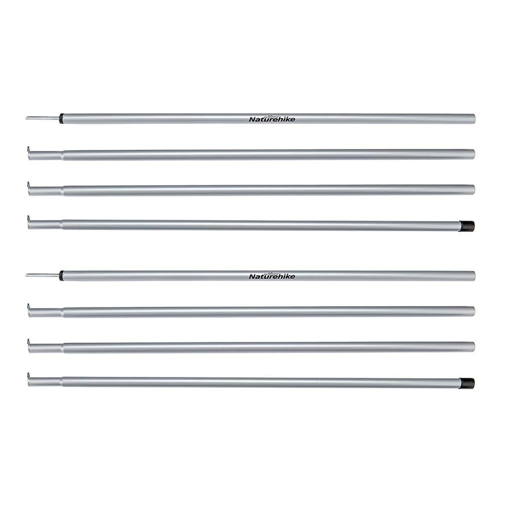 

Naturehike Tarp Poles, Galvanized Iron, Four-Section Tarp Poles, Durable, Pack of 2 with Storage Case (White Flower, 2.4M)