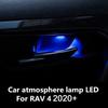 LED Blue Inner Door Bowl Ambient Light Frame For Toyota RAV4 2019-2024, Handle Armrest Atmosphere Lighting