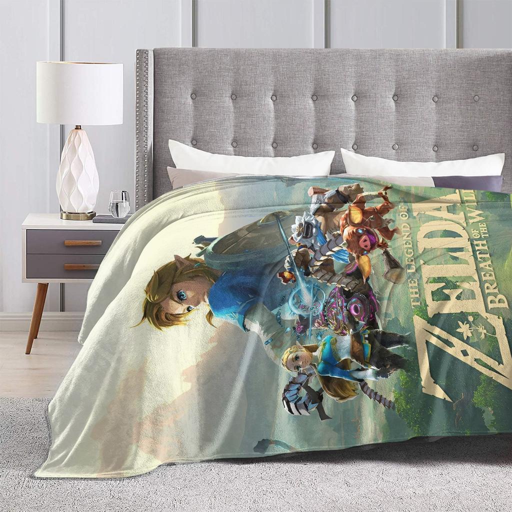 Z-Zeldas Breath Of The Wild Blanket Plush Funny Breathable Throw Blanket for Bed Sofa Decoration,