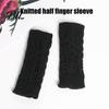 Knitted Arm Warmers for Women Ribbed Wrist Warmers, Stretchy Cable Fingerless Gloves, Elegant Winter Soft Warm Mitten, Half Finger Sleeves Autumn
