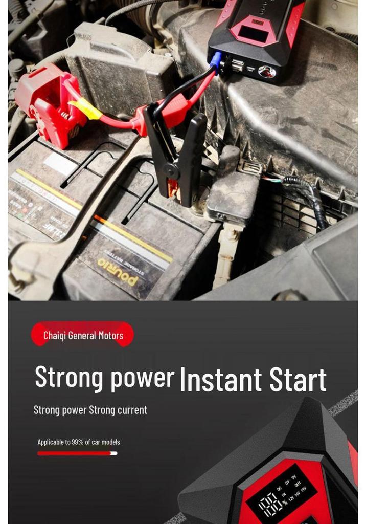 12V Car Emergency Jump Starter - Vehicle Battery Booster Device