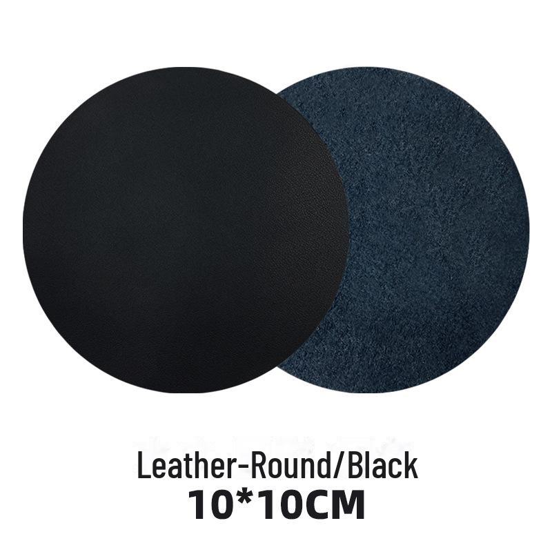 Custom PU Leather Tea Coasters with Hand-Sewn Edges and Insulation Pad, Featuring Your Enterprise Logo.