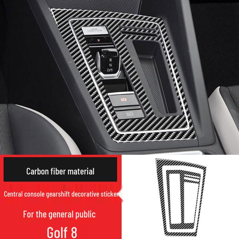 Volkswagen Golf 8 Carbon Fiber Gear Shift Panel Decorative Sticker Set