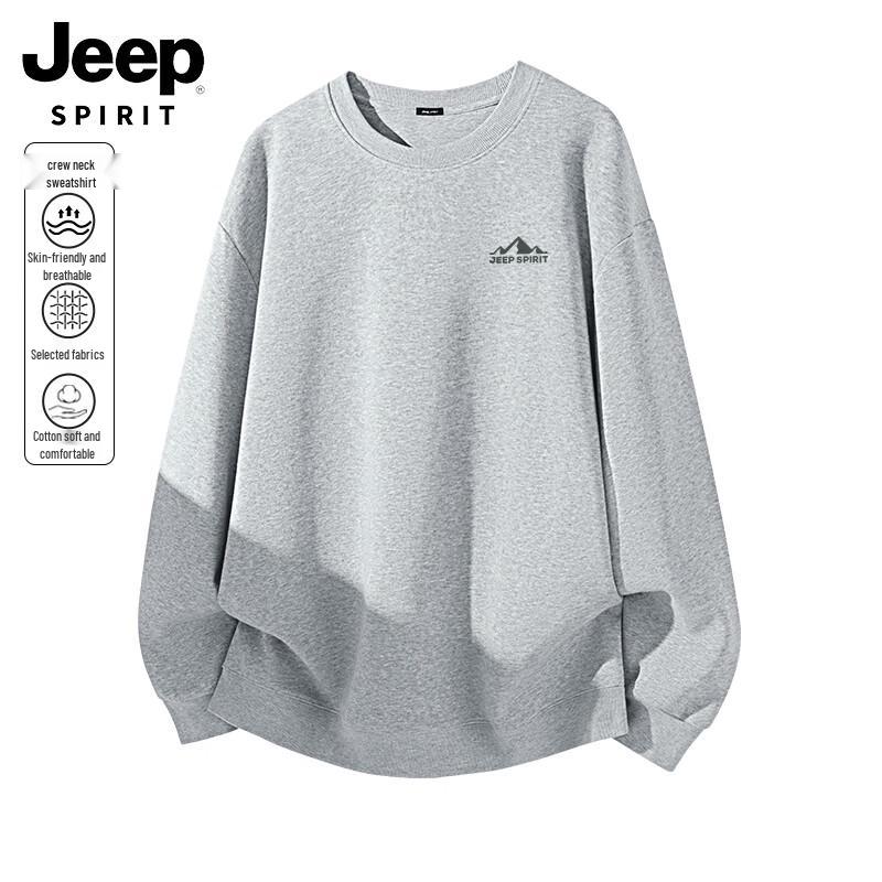 JEEP SPIRIT Men's Autumn/Winter Loose Fit Crew Neck Sweatshirt