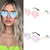 Frameless Flame Heart Sunglasses Lightweight Trendy Sunglasses for Travel Stage Music Festival Shades Supply