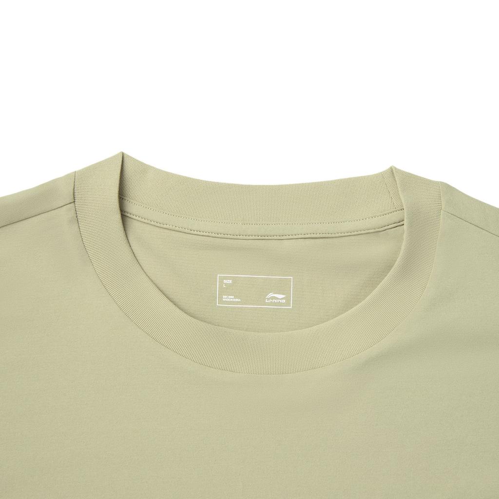 Li Ning Sports Trend Series Letter Round Neck Breathable Versatile Loose Short Sleeve T-Shirt Unisex Tops Shuttle-Leaf-Green AHSV201-5