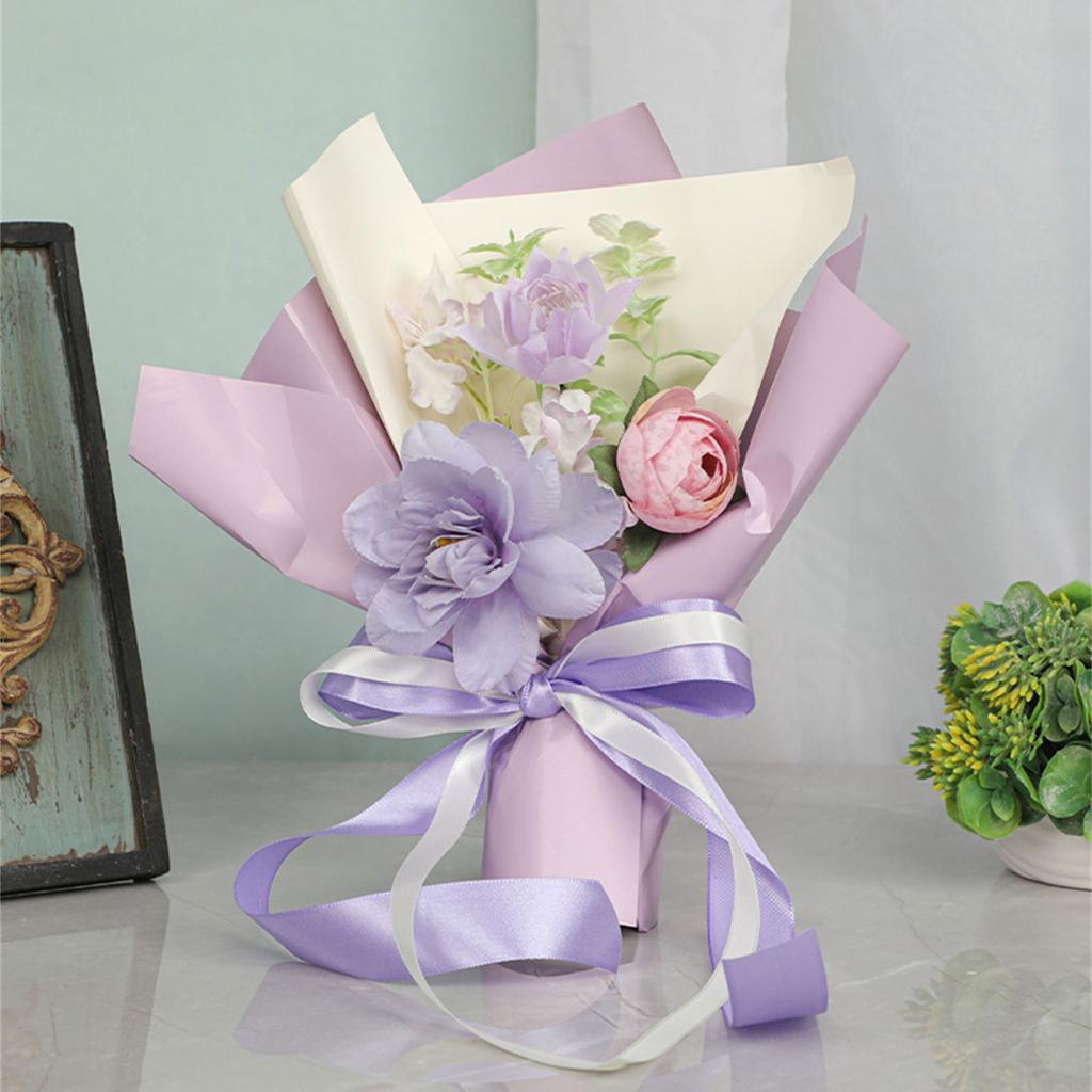 Artificial Flower Bouquet Real Looking Artificial Rustic Vintage Bridesmaid Holding Flower for Valentine's Day