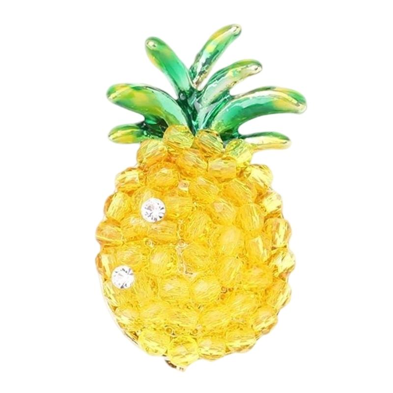 

Sparkling Pineapple Brooch For Versatile Fashion Accessory Featuring Crystals Lightweight Comfortable Skin Safe Gift 1