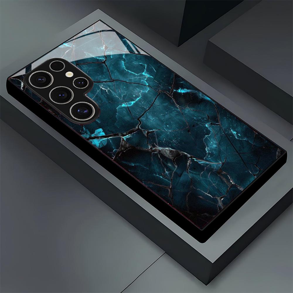 Šaunus raštas stiklinis telefono dėklas, skirtas Samsung Galaxy S26 S25 S24 S22 S23 Ultra S21 S20 Plus 5G, matinis, neslystantis, pilnas dangtelis
