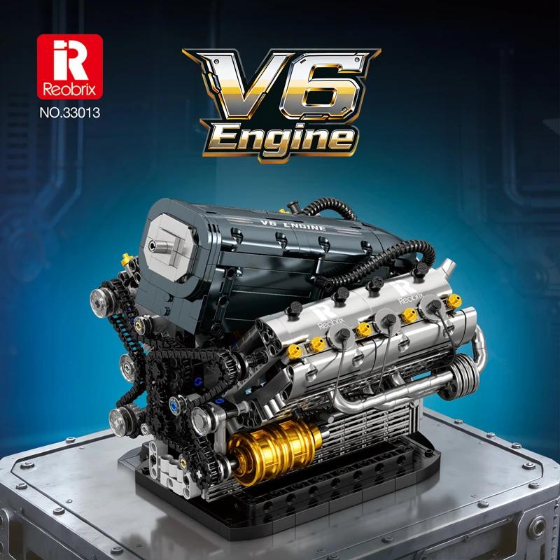 Superior-Grade 1268Pcs Superior-Grade V6 Engine Superior-Grade Construction-Set Superior-Grade Bricks Premium-Quality Mechanical High-Standard Motor