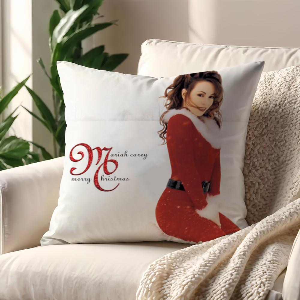 Singer M-Mariah Carey Merry Christmas Cushion Cover Pillow Cover Decoration Room Home Sofa Living Office Car Nordic Simplicity