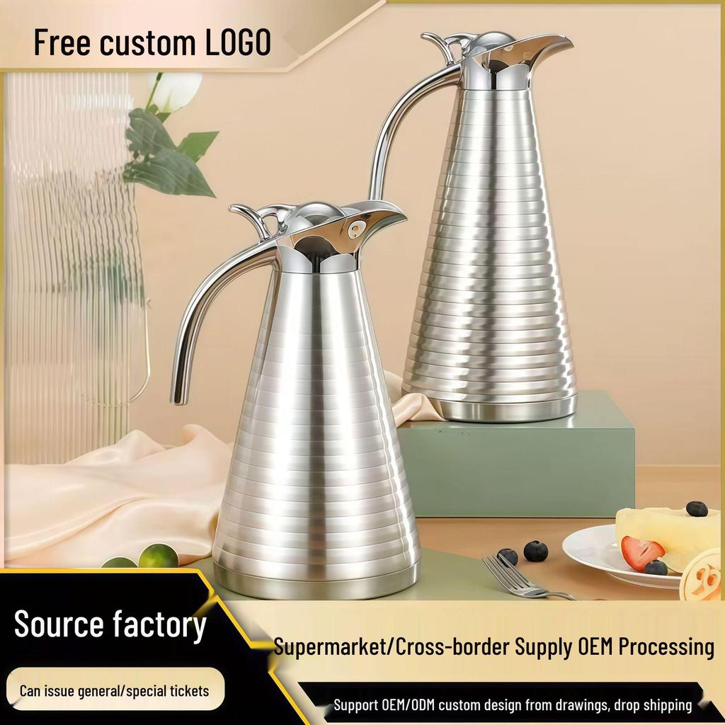Large Capacity 304 Stainless Steel Insulated Kettle - Double-Layer Vacuum Thermos for Hot Water
