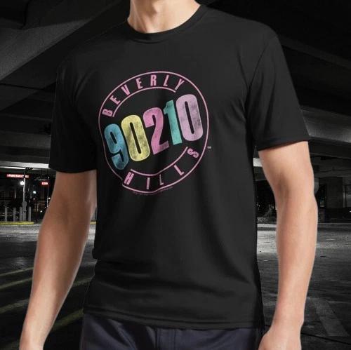 

Beverly Hills, 90210 Pastel Retro Logo Funny Size Mode American T-shirt M
