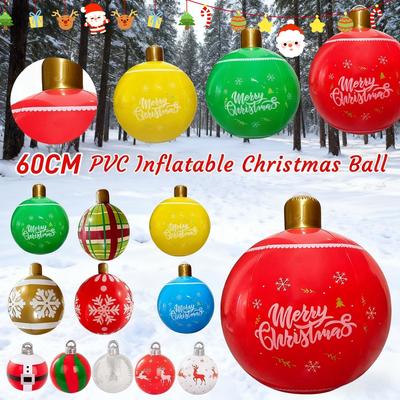 60CM Inflatable Christmas Ball Outdoor Christmas Decorations New Years Christmas Ornaments Holiday Yard Lawn Porch Decor