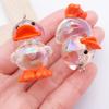 Acrylic Iridescent 3D Yellow Duck Pendant Keychain Charm