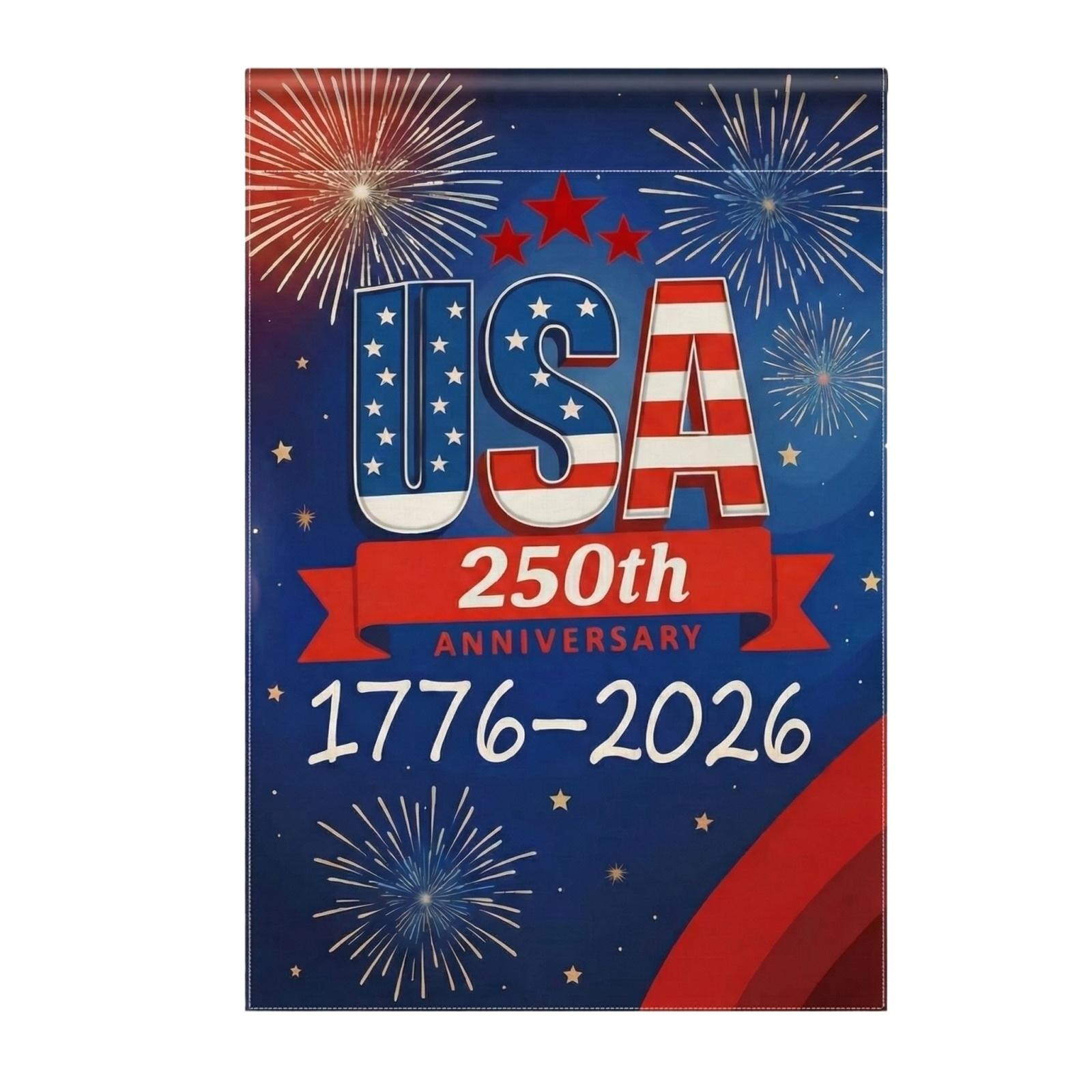 The People 1776-2026 Flag Memorial Day Patriotic 0th Birthday 0 Years United States Indoor Garden Decoration (0 YEARS) One Size