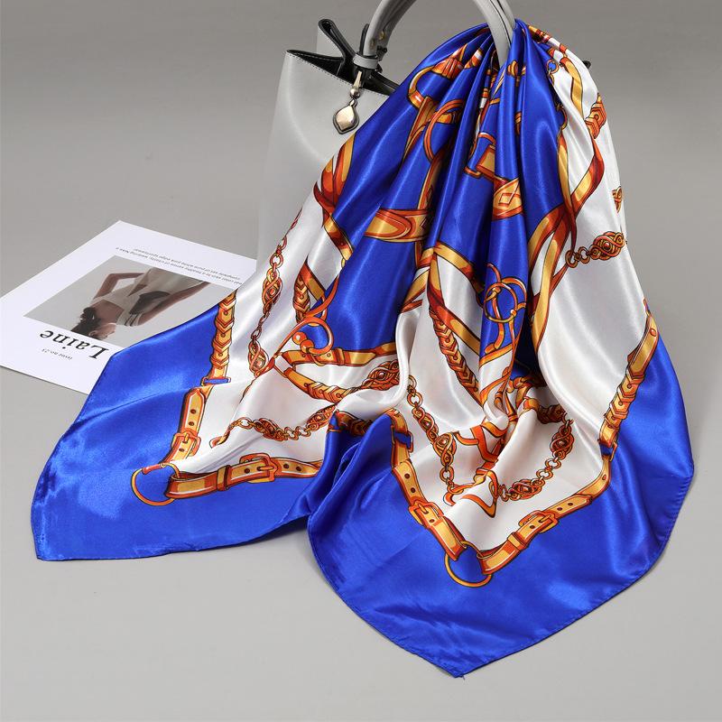 90 Square Scarves, Silk Scarves, Women's New Spring and Summer High-end Sense Versatile, Thin Scarves, Shawls Outside