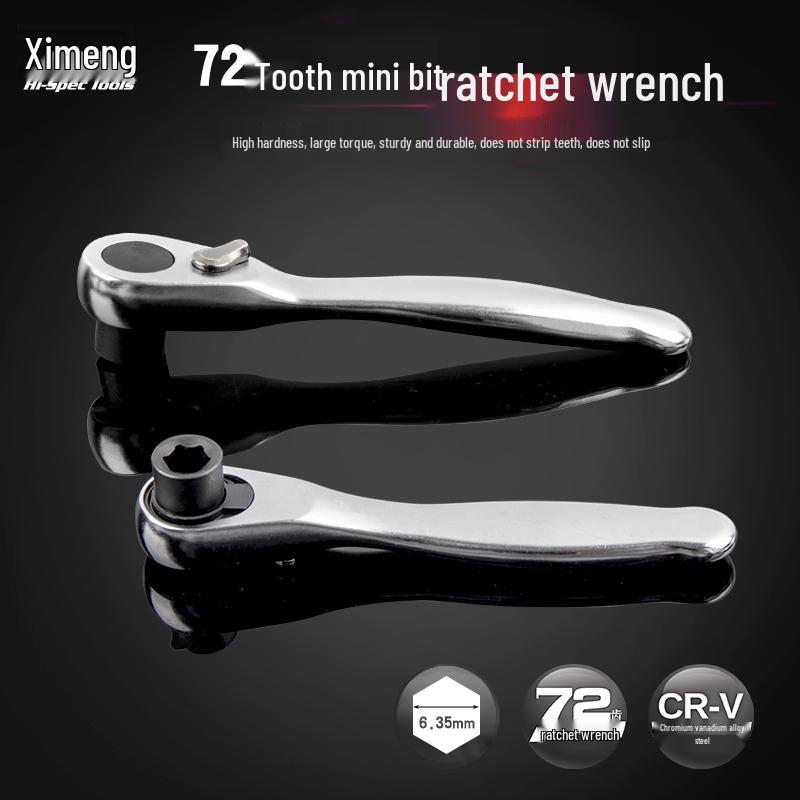 New Bi-Directional Mini Ratchet Wrench: 2-in-1 Socket & Screwdriver Handle